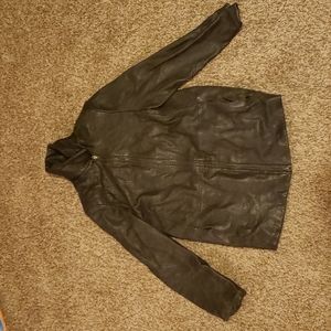 Liz Claiborne Black Leather Medium Womens Jacket